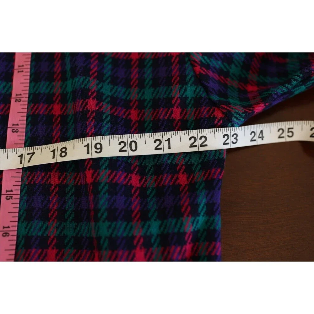 Vtg. Graff Californiawear Jewel Tone Plaid Button Down Cardigan Jacket Sz. 14
